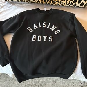 Women's Large Black "Raising Boys” Everyday Sweatshirt from Ford & Wyatt